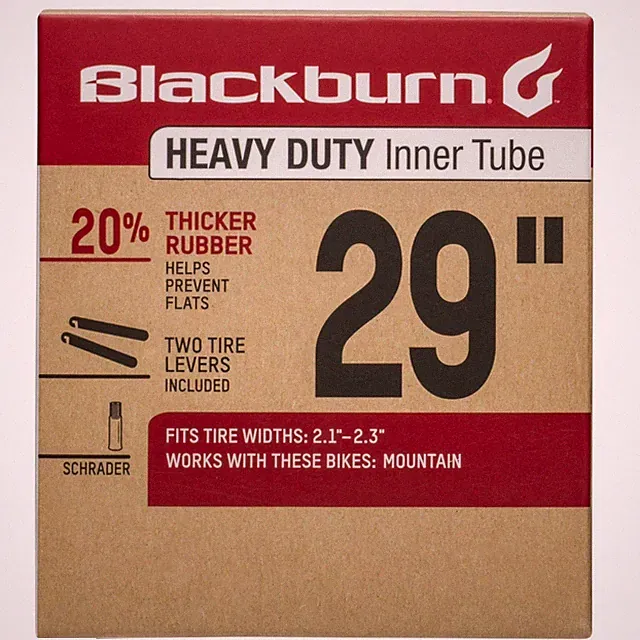 Blackburn Heavy Duty 29 Bicycle Inner Tube, Schrader Valve, Black